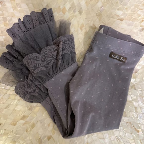 Matilda Jane Girl’s Grey Polka Dot Print Benny Leggings Size 4 - Picture 6 of 7